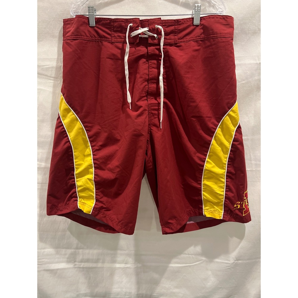 Iowa State Cyclones Board Shorts G-III Mens XXL Red Gold Swim Trunks NCAA